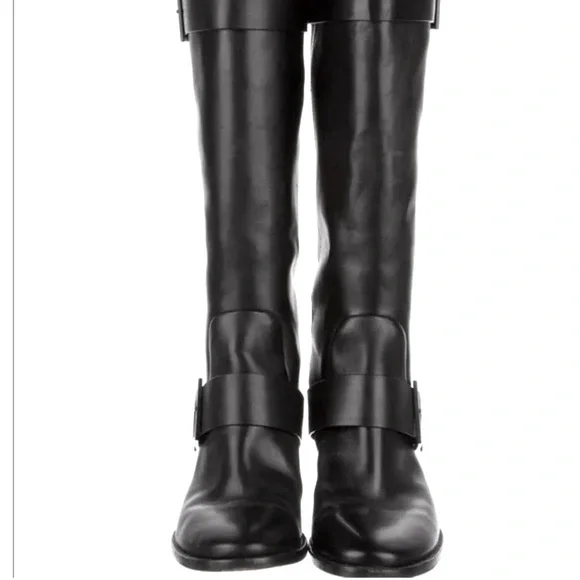 Brian Atwood Black Leather Riding Boots - Picture 4 of 13
